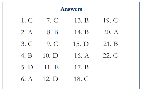 A table of answers

Description automatically generated