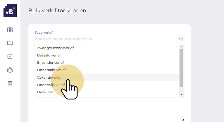 Type verlof selecteren