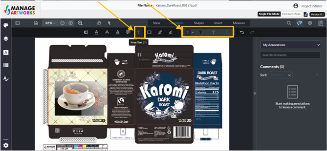 Add text on your packaging artwork