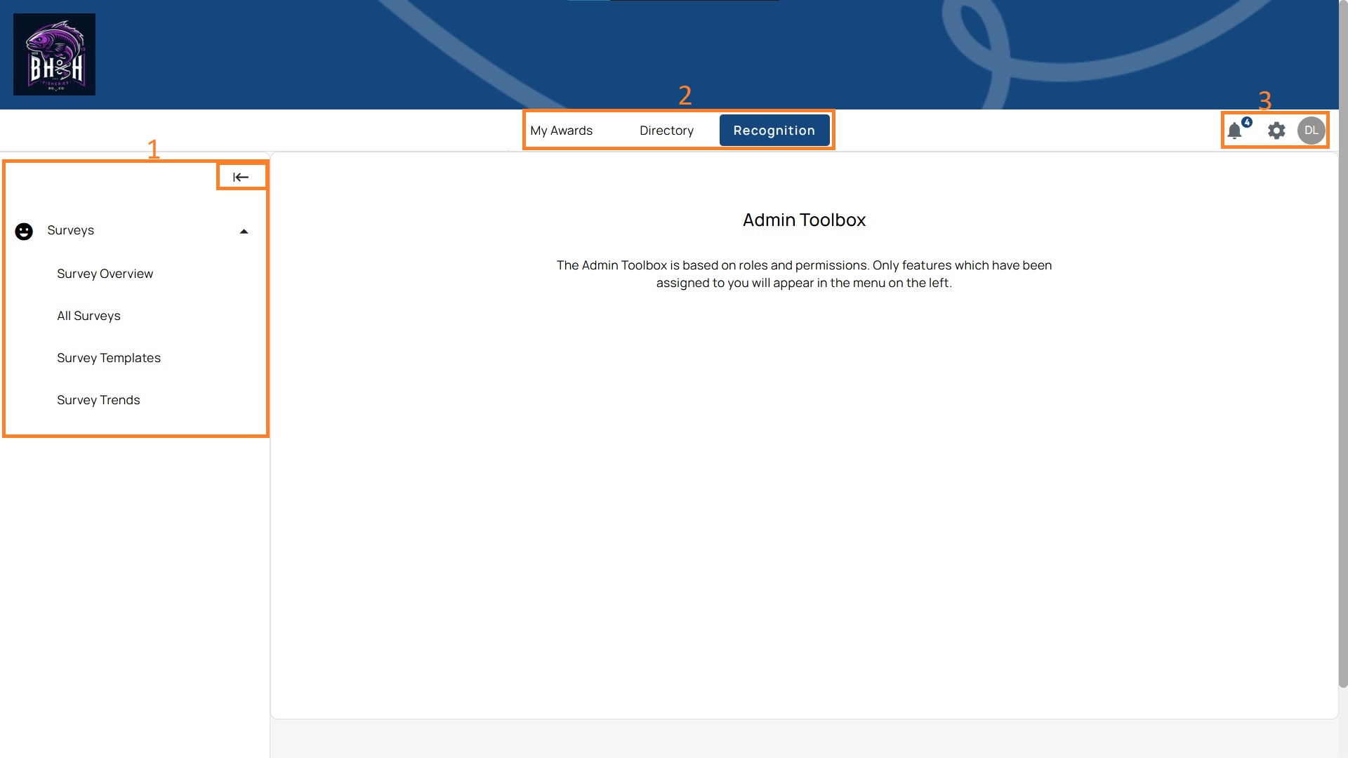 Overview of Be Heard platform layout with navigation and content sections.