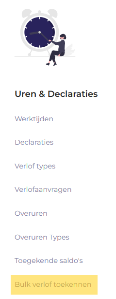 Bulk verlof toekennen