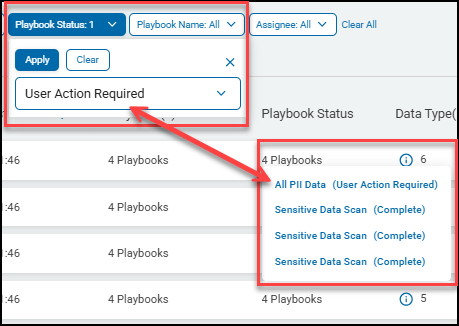 Filter Scan Results by Scan Playbook Status Example