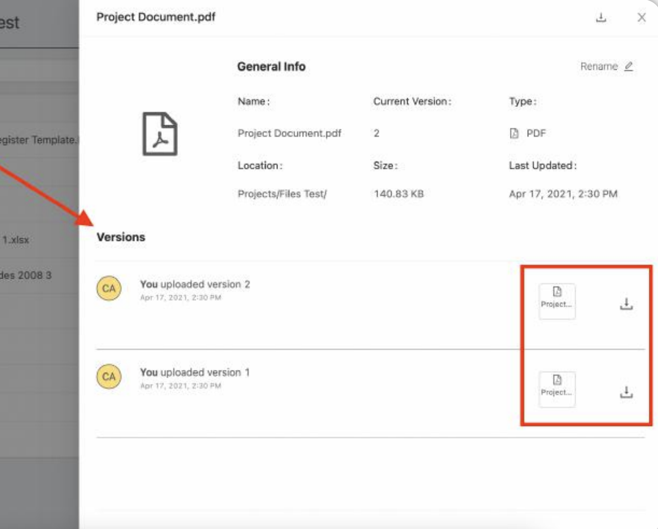 File versioning - Ontraccr Help Center