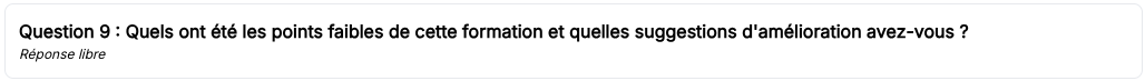 {À CAPTURER} — Aperçu d'une question de type "Réponse libre" dans le formulaire apprenant