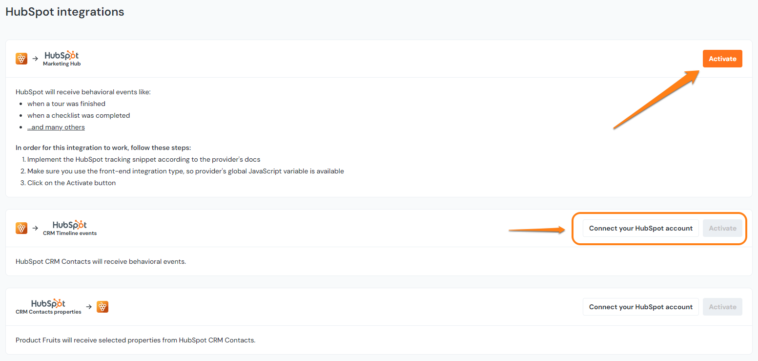 HubSpot Integration - Product Fruits Help Center