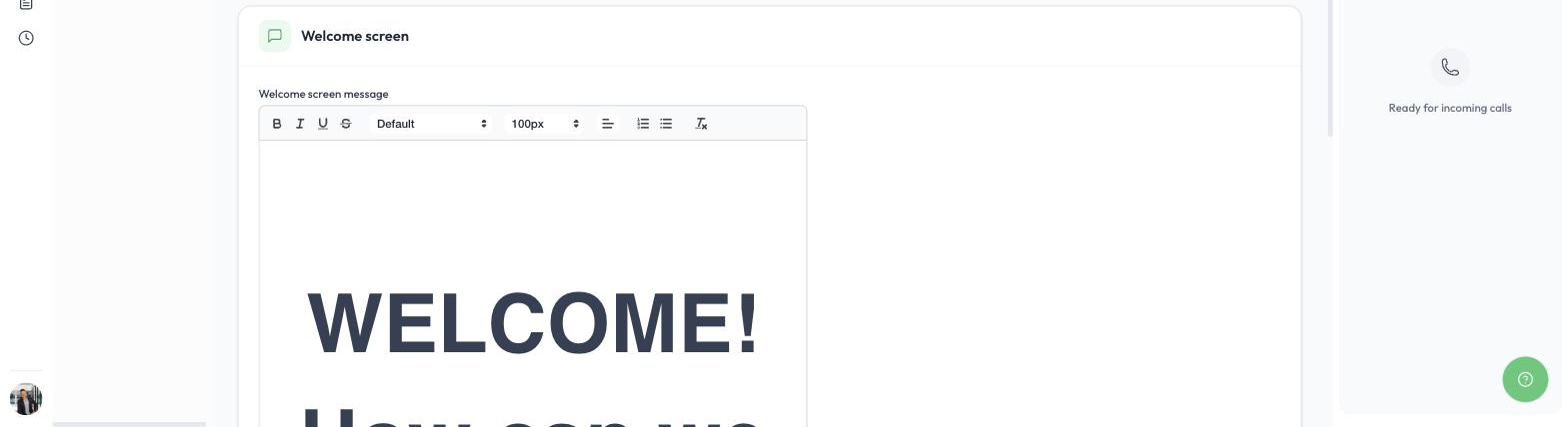 Editing the welcome screen message