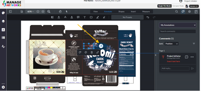 Change the orientation of text placed on your packaging artwork 