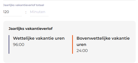 Jaarlijkse verlof toekenning